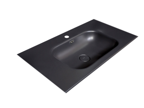 Раковина керамическая Armadi Art Vallessi 838-080-A 81х46 встраиваемая цвет черный 1 отверстие под смеситель