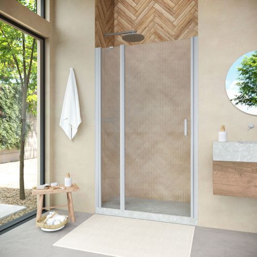 Душевая дверь Vegas-Glass EP-F-1 NOVO EP-F-1 NOVO 100 07 Moru L 100х190 стекло рифленое профиль хром