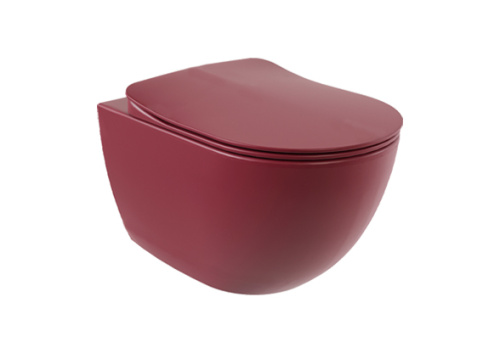 Чаша унитаза подвесная Creavit Free FE322-00BR00E-0000 цвет бордовый матовый без сиденья смыв торнадо