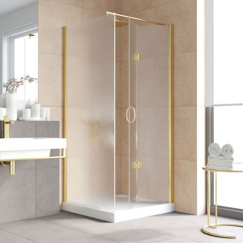Душевой уголок Vegas-Glass GPS-Fis LUX GPS-Fis LUX 80*80 09 02 R 80х80 стекло рифленое профиль золото без поддона