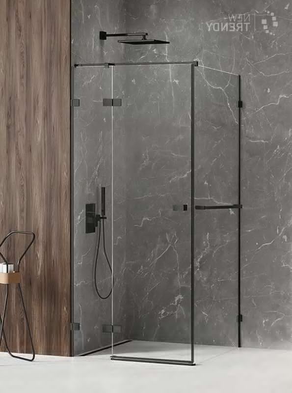 Душевой уголок New Trendy AVEXA Black EXK-2555 110х90 стекло прозрачное профиль черный без поддона