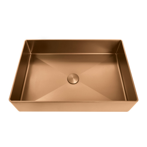 Раковина из нержавеющей стали AltroBagno Astro AltroBagnoAstro001019RaSp 51х37 накладная цвет медь матовая