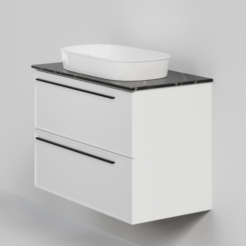 Тумба со столешницей La Fenice ELBA TWIN NFNC-01-ELB-B-90-2-3-GB 90х62х49 подвесная цвет белый