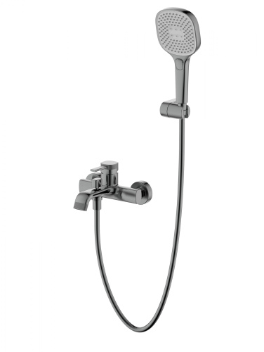 Смеситель для ванны с душем Wonzon & Woghand Tetra WW-841212-BGM настенный темный графит