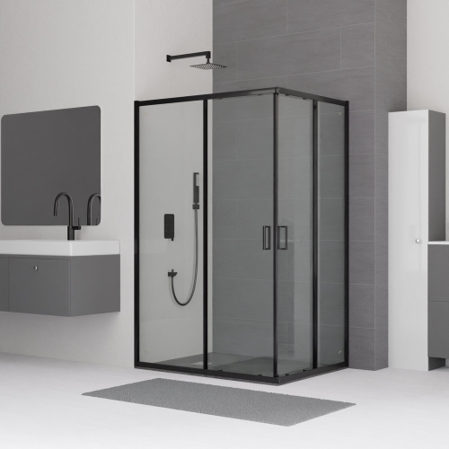 Душевой уголок RGW Classic 32094490-14 90х100 стекло прозрачное профиль черный без поддона