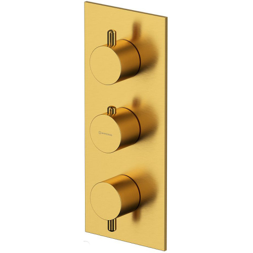Смеситель для душа Whitecross Y brushed gold Y1238GLB встраиваемый золото брашированное с термостатом