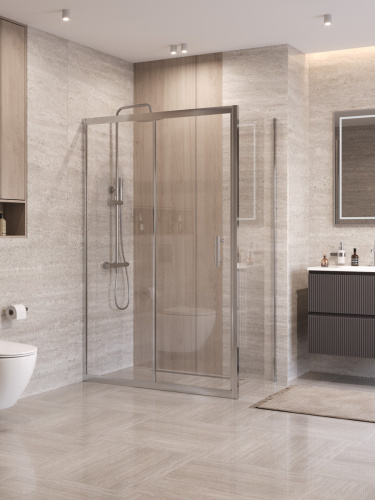 Душевой уголок BelBagno UNO-195 UNO-195-AH-1-130/80-C-Cr 130х80 стекло прозрачное профиль хром без поддона