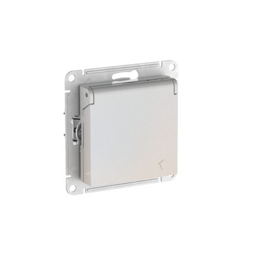 Розетка с заземлением со шторками с крышкой 16А Systeme Electric AtlasDesign (АтласДесигн) ATN000446S