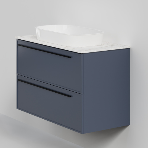 Тумба со столешницей La Fenice ELBA TWIN NFNC-01-ELB-BG-100-2-3-GG 100х62х49 подвесная цвет синий