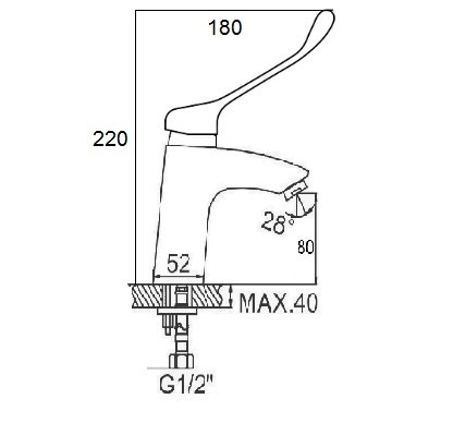 Смеситель D-Lin D110427 на раковину хром - фото 2