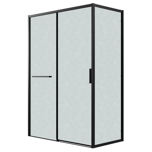 Душевой уголок Grossman Style 120.K33.05.1310.21.02 130х100 стекло шиншилла профиль черный матовый без поддона