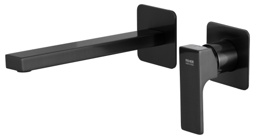 Смеситель для раковины Remer Absolute AU15PLCFP встраиваемый в стену черный брашированный хром