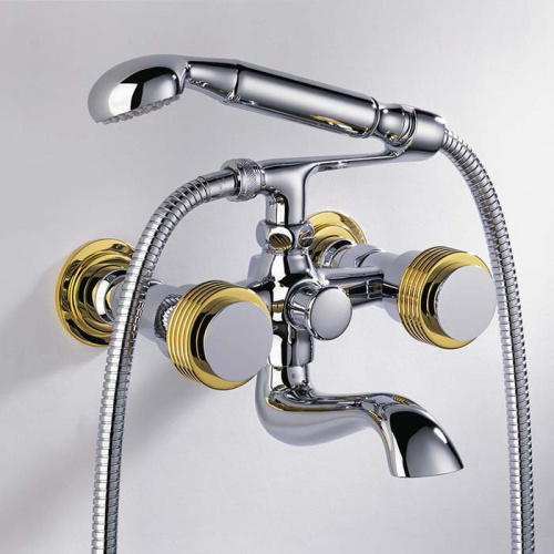 Смеситель для ванны THG Diplomate grooved rings U4B-G02-13B настенный хром