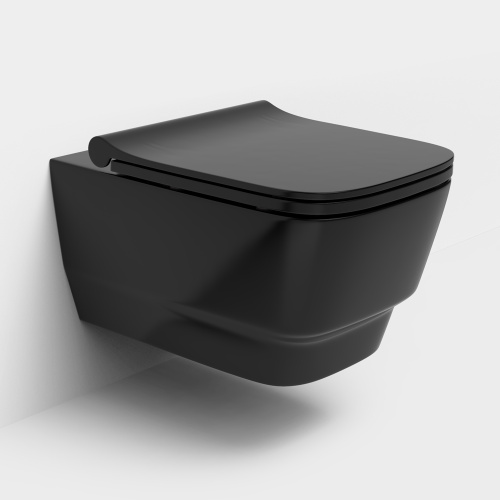 Чаша унитаза подвесная Boheme Bello 971-B цвет черный без сиденья безободковый