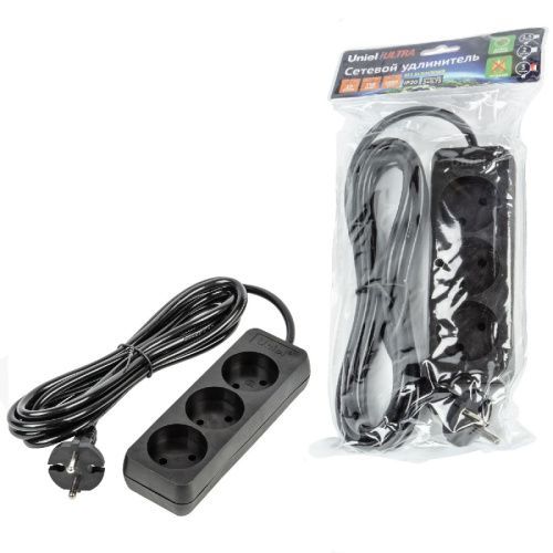 Удлинитель бытовой Uniel ULTRA (УЛТРА) S-CU3-3 BLACK