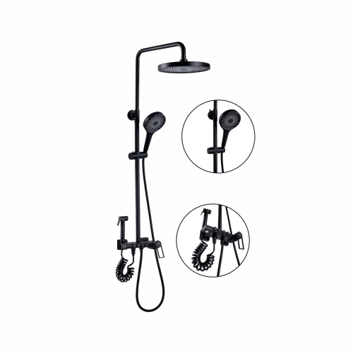 Душевая стойка Fashun A2483-7 настенная цвет черный