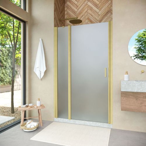 Душевая дверь Vegas-Glass EP-F-1 NOVO EP-F-1 NOVO 155 03 10 L 155х189 стекло матовое профиль золото матовое