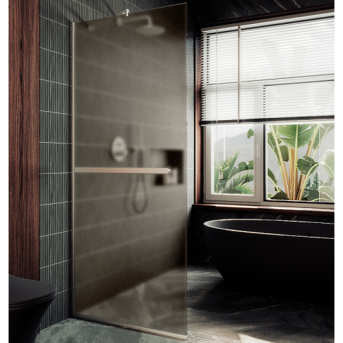 Душевая перегородка Maybah Glass MGD-710-5у 109х195 стекло тонированное профиль хром матовый
