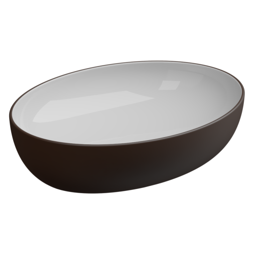Раковина GSG Ceramic Design Easy 55см EALAVOV55BI000/035 накладная цвет белый/коричневый