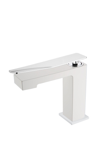 Смеситель Boheme Q 141-WCR.2 на раковину белый глянцевый