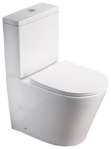 Унитаз напольный с бачком SantiLine SL-5014 цвет белый с сиденьем микролифт безободковый смыв воронка-водоворот