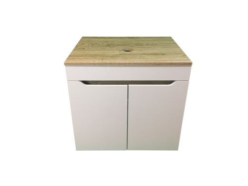 Тумба под раковину Sintesi STL.W7024 60х55х50 подвесная цвет белый/коричневый