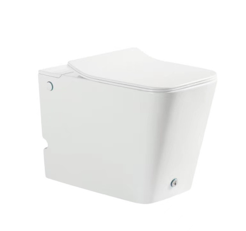 Унитаз приставной SantiLine SL-5033 цвет белый с сиденьем микролифт безободковый смыв воронка-водоворот