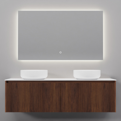 Тумба с раковиной+зеркало ArtDecco Camilla (Камилла) ACM14W22D3M0 140x45x40 подвесная цвет черный орех