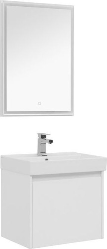 Комплект мебели: тумба с раковиной + зеркало Aquanet Nova Lite 00242922 60,5х45,7х136,5 напольный/подвесной