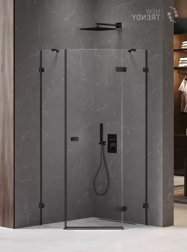 Душевой уголок New Trendy AVEXA Black EXK-3876 90х90 стекло прозрачное профиль черный без поддона