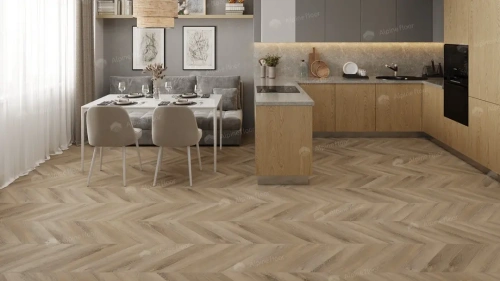 Кварцвиниловая плитка Alpine Floor Chervon Alpine LVT ECO 20-6 Дуб Синистра Chevron толщина 0.25 см 43 класс 555х127
