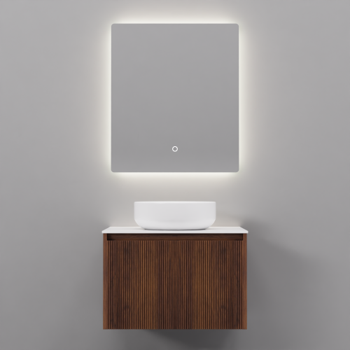 Тумба с раковиной+зеркало ArtDecco Camilla (Камилла) ACM06W22S3M0 60x45x40 подвесная цвет черный орех