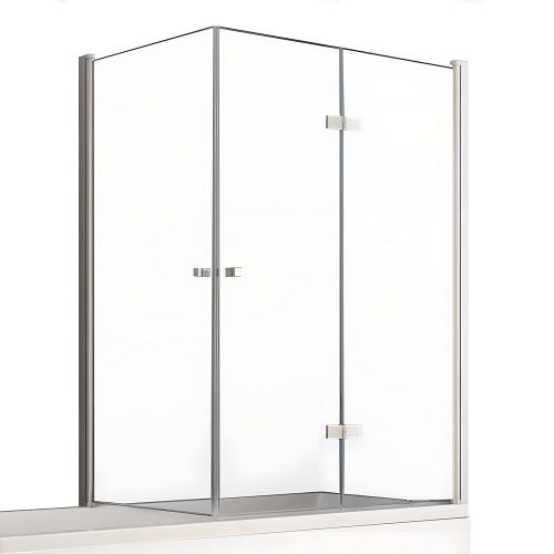 Душевая шторка на ванну New Trendy NEW SOLEO Chrome P-0031/P-0024 120х140 стекло прозрачное профиль хром глянцевый ориентация правая