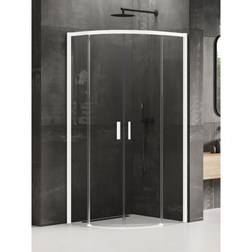 Душевой уголок New Trendy PRIME White K-3561 90х90 стекло прозрачное профиль белый без поддона