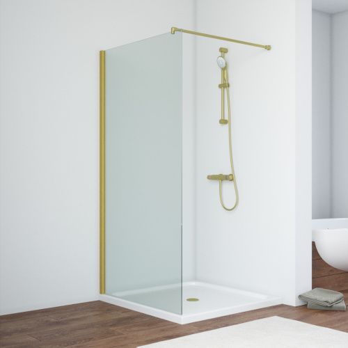 Душевая перегородка Vegas-Glass EAF TUR+NOVO EAF NOVO h2000 116 03 crystalvision 115х200 стекло прозрачное профиль золото