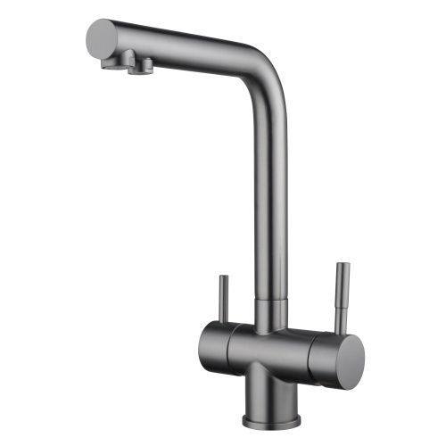 Смеситель для кухни Shevanik S468T на мойку оружейная сталь