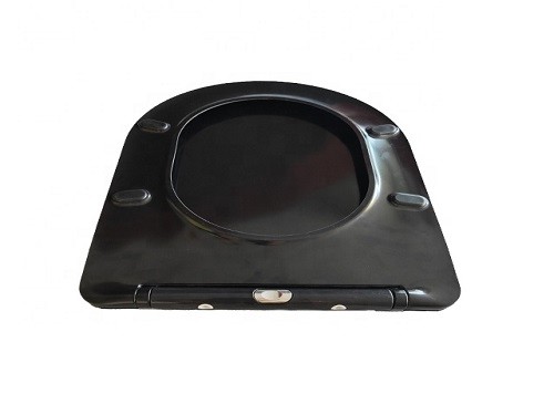 Унитаз подвесной CeramaLux B2330B черный глянцевый с сиденьем микролифт каскадный смыв - фото 3