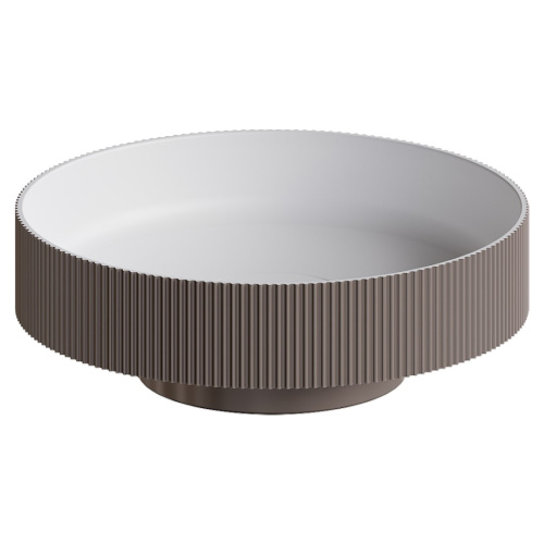 Раковина акриловая Boheme Sole 801-R-D 40х40 накладная цвет коричневый без отверстий под смеситель