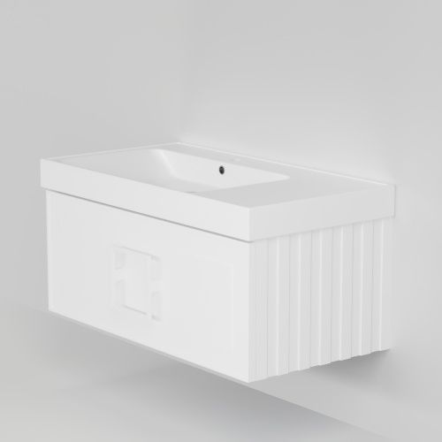 Тумба с раковиной La Fenice CUBO NFNC-01-CUB-B-90-2-90L 91х36х49 подвесная цвет белый