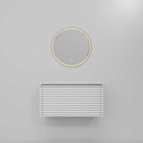 Тумба с раковиной+зеркало ArtDecco Jacqueline (Жаклин) AJC08W34S1M0 80x45x40 подвесная цвет белый