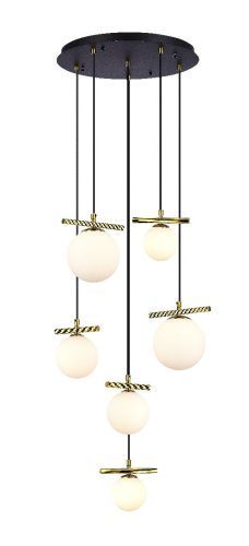Люстра каскадная iLamp Golden (Голден) 2134-6D BR+MBK