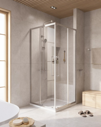 Душевой уголок Cezares RELAX 304 RELAX-304-A-2-100-C-CR 100х100 стекло прозрачное профиль хром глянцевый без поддона