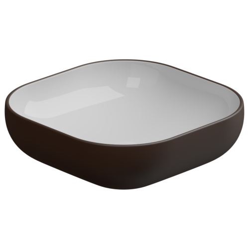 Раковина GSG Ceramic Design Easy 45см EALAVQU45BI000/035 накладная цвет белый/коричневый