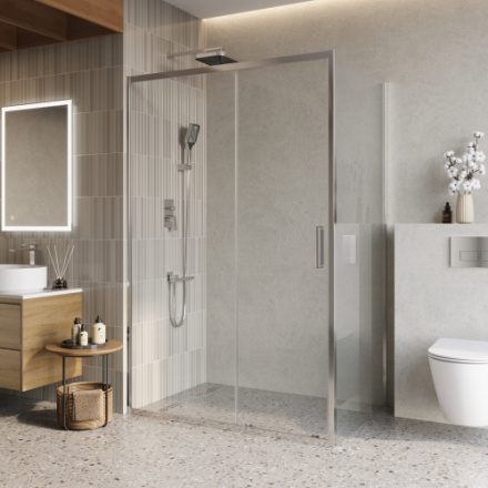 Душевой уголок BelBagno LUCE LUCE-AH-1-130/90-C-Cr 130х90 стекло прозрачное профиль хром глянцевый без поддона