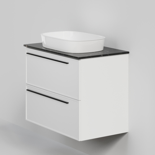 Тумба со столешницей La Fenice ELBA TWIN NFNC-01-ELB-B-80-2-3-GB 80х62х49 подвесная цвет белый