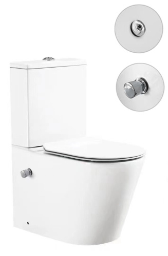 Унитаз напольный с бачком SantiLine SL-5014SM-BD цвет белый с сиденьем микролифт безободковый смыв воронка-водоворот