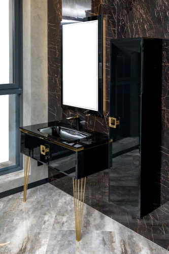 Раковина стеклянная Armadi Art Lucido 852-100-B Lucido 106х56 встраиваемая цвет графит 1 отверстие под смеситель