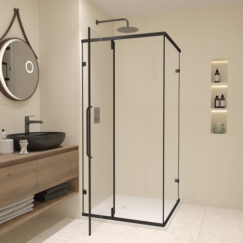 Душевой уголок RGW Classic (Класcик) 350903599-14 90х90 стекло прозрачное профиль черный без поддона