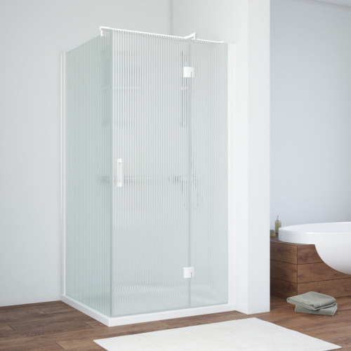 Душевой уголок Vegas-Glass AFP-Fis TUR+NOVO AFP-Fis NOVO 120*80 01 Moru R 120х80 стекло рифленое профиль белый