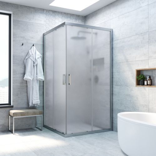 Душевой уголок Vegas-Glass ZA TUR+NOVO ZA NOVO h2000 110 07 10 110х110 стекло матовое профиль хром без поддона